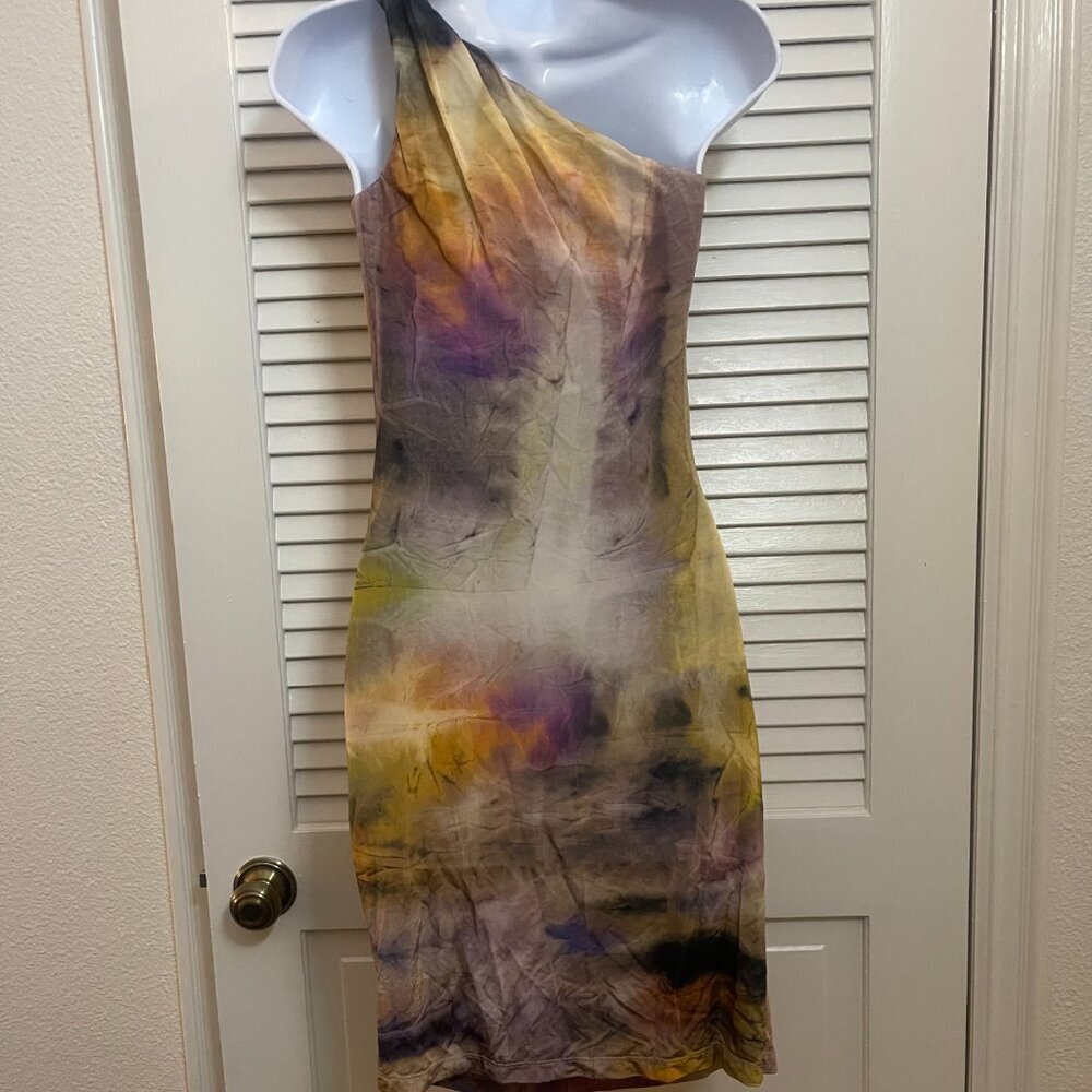 ASOS DESIGN One Shoulder Abstract Dress • NWOT • UK8 / US4 - Picture 2 of 6